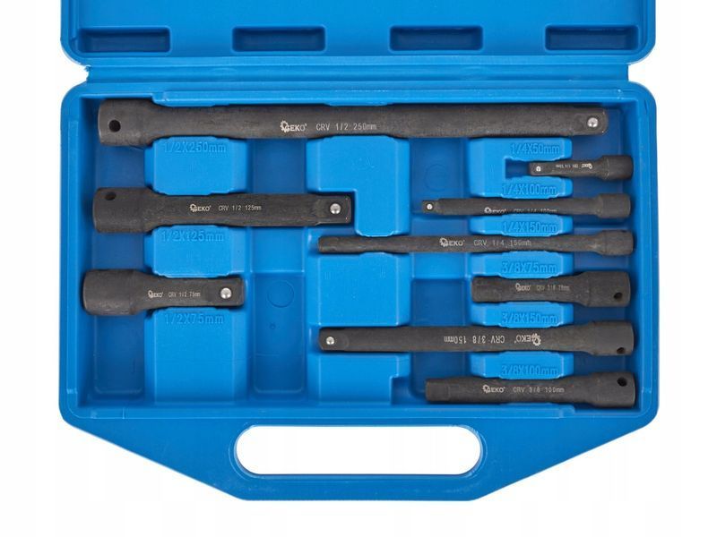 Набор ударных удлинителей 1/4", 3/8" и 1/2" CrV 9 шт G10531 G10531 фото