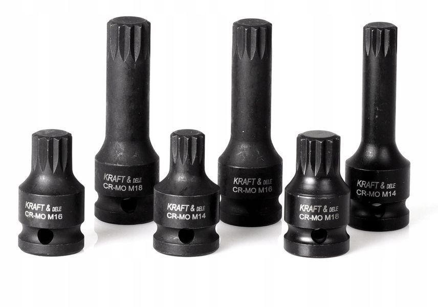 Набор ударных бит 1/2" M14 M16 M18 6 шт. KD11761 KD11761 фото