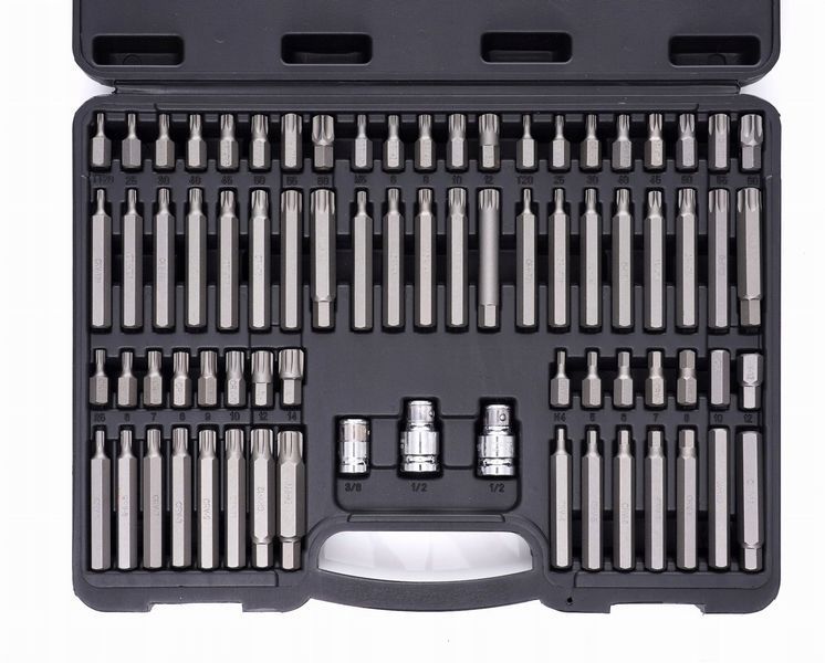 Набір шестигранних ключів 75ел. TORX SPLINE RIBE KD10954 в пластиковій валізі KD10954 фото