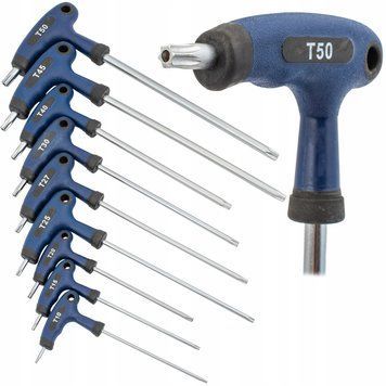 Набір Т-образних ключів TORX (пластикова ручка) 9 одиниць GEKO G30587 G30587 фото