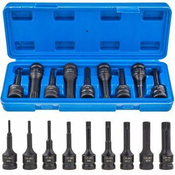 Набір ударних біт 1/2" SPLINE (M4-M16) 9 шт. Vorfal V08063 V08063 фото