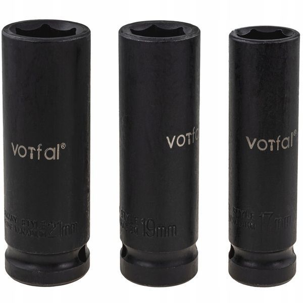 Набір ударних головок 1/2 CR-MO 3 од. Vorfal V08048 V08048 фото