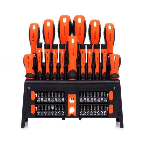 Набір викруток та біт 50 ел PH PZ H Torx магнітний наконечник підставка Kraft&Dele KD10950 KD10950 фото