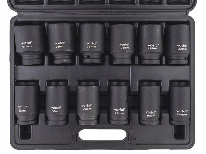 Набір ударних шестигранних торцевих головок 3/4" (24-41 мм) 12 шт. Vorfal V08114 V08114 фото