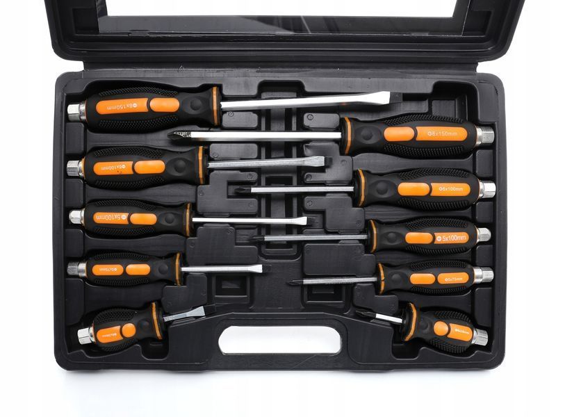 Набір ударних викруток CrV 10 шт у кейсі Kraft&Dele KD10283 KD10283 фото