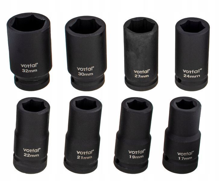 Набір ударних шестигранних головок торцевих 3/4&rdquo; (17-32 мм) 8 шт. Vorfal V08113 V08113 фото